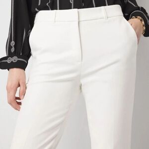 White House Black Market Ecru Slim Ankle Pants Size 14 Stretch Office 0246-O